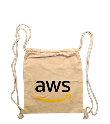 תיק שרוך בד כותנה AWS
