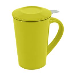 כוס פורצלן עם מכסה ורשת – אקונה 330 מ”ל ירוק