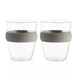 זוג כוסות זכוכית עם חבק 150 מ”ל אינדונזיה 2 אפור