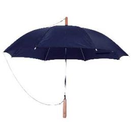 מטריה “23 מוט ברזל, ידית עץ – פרומו כחול