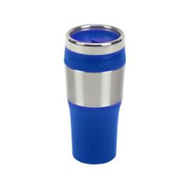 כוס פלסטיק תרמית בשילוב נירוסטה 470 מל הופר כחול