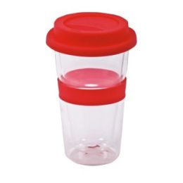 כוס שתיה מזכוכית דופן כפולה – ביקל 370 מ”ל אדום